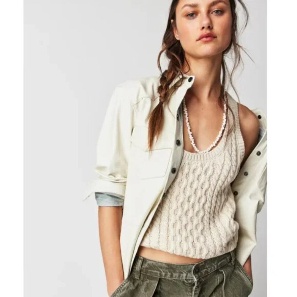 Free People High Tide Cable Tank top 2J1269 NEW 100% Cotton